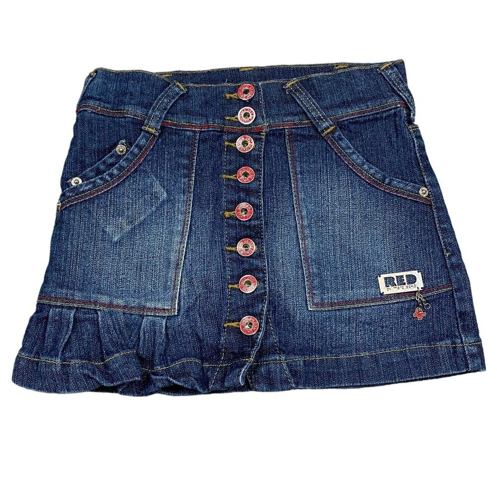 Red by Marc Ecko Patch Denim Mini Skirt Youth 8 Y2K